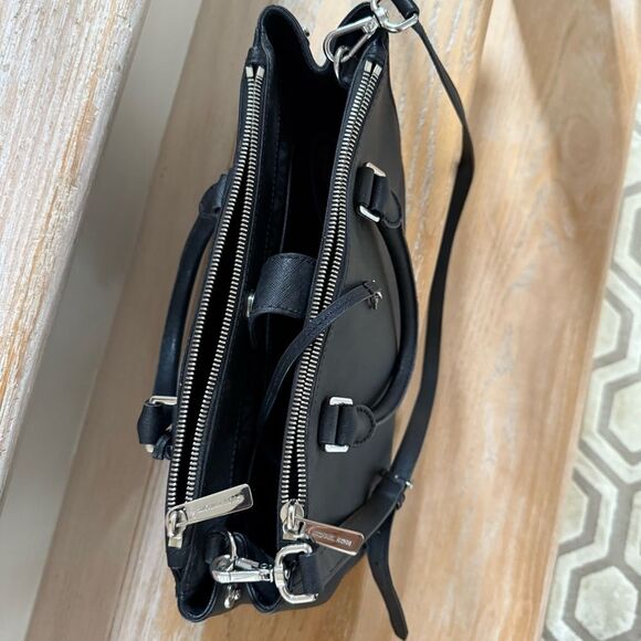 Michael Kors Sutton Medium Saffiano Leather Satchel in Black - Picture 15 of 15